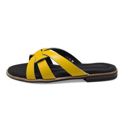 Women Sandals Flat LS-12 Yellow Nappa